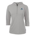thumbnail image 2 of Women's Cutter & Buck Gray Citadel Bulldogs Vault DryTec Virtue Eco Pique Recycled 3/4-Sleeve Half-Zip Pullover Hoodie, 2 of 3
