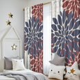 thumbnail image 5 of Blackout Kids Curtains,Red and Blue Pioneer Flower Pattern Childrens Insulated Curtains Set Of 2,Bedroom Essentials,Toddler Room Decor 52x84in(132x213cm), 5 of 5