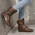 thumbnail image 5 of Guttear Flat Ankle Boots Women's Slouch Boots Low Heel Fall Slouchy Boots, 5 of 8
