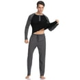 thumbnail image 3 of Hawiton Men's Pajama Set Long Sleeve Sleepwear Lounge Nightwear Set for Men Cotton 2 Piece Pj Sets, 3 of 7