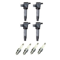 Set of 4 ISA Ignition Coils and 4 NGK Spark Plugs Compatible with 2007-2009 Hyundai Santa Fe Limited 3.3 V6 Naturally Aspirated Replacement for UF546