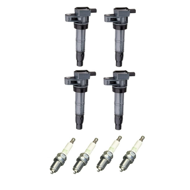 Set of 4 ISA Ignition Coils and 4 NGK Spark Plugs Compatible with 2011
