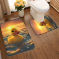 thumbnail image 2 of Yiaed Cartoon Swimming Yellow Duck Print Bathroom Mat Set 2 Pieces Mat Anti-Skid Pad Ultra Soft and Absorbent Bathroom Bath Mat Contour Bath Rugs for Toilet Base, 2 of 6