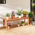 thumbnail image 2 of Gymax 2PCS 55'' Teak Wood Bench 3-Person Backless Seating w/ 880 LBS Weight Capacity, 2 of 9