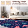 thumbnail image 2 of ODIKA 6'x9' Machine Washable Non-Slip Area Rug, Tropical Reef Fish Motif with Flowing Wave Accents High Traffic Rug, Blue, 300884, 2 of 7