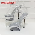 thumbnail image 2 of Mclubgirl 34-43 Summer Sexy Super High Heels 15CM Stiletto Waterproof Platform Sandals Transparent Crystal Wedding Shoes LFD, 2 of 6