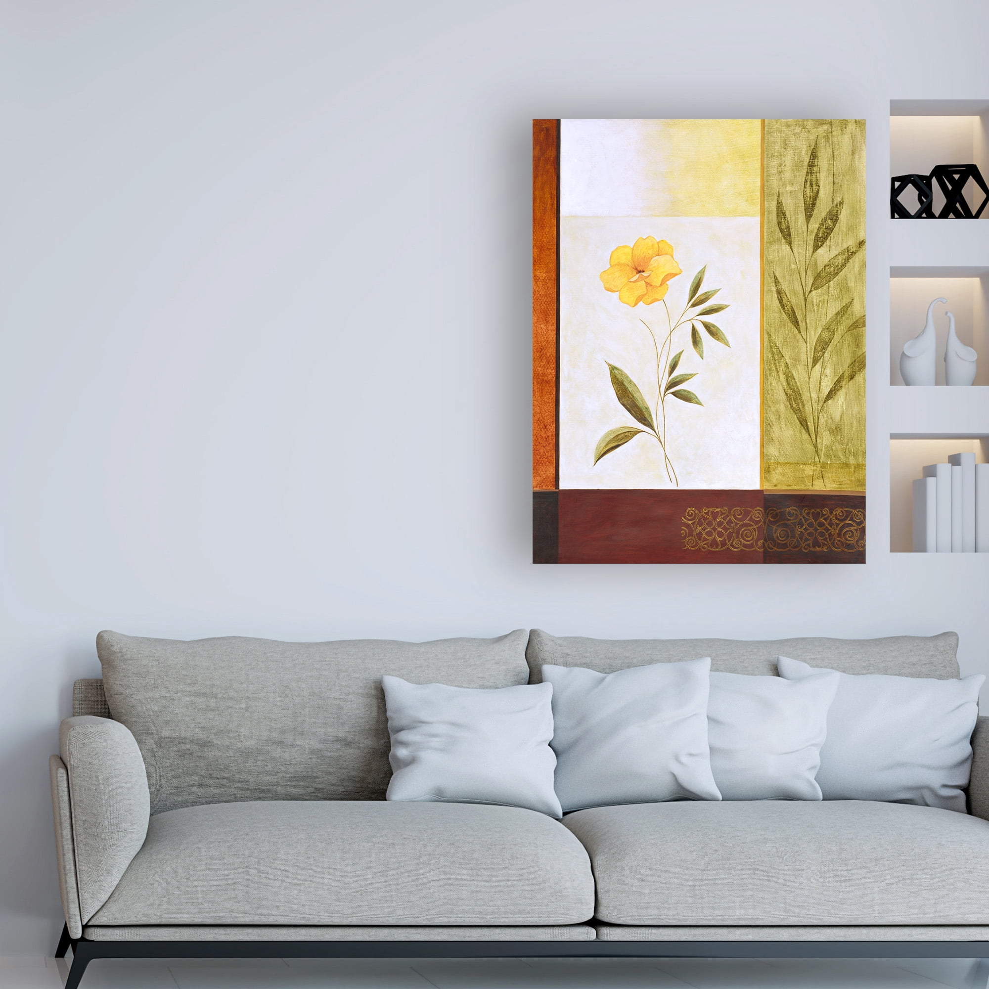 Trademark Fine Art 'Orange Flower With Leaves' Canvas Art by Pablo Esteban