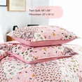 thumbnail image 7 of Whale Flotilla Reversible Patchwork Quilts Twin Size, Lightweight Boho Printed Bedspreads Coverlets Quilt Bedding Set with 1 Pillow Sham for All Seasons, Pink, 7 of 7
