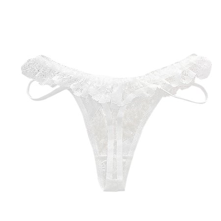 

BIZIZA Women s Breathable Thongs Lace Seamless Sexy Panties T-Back White Average Size