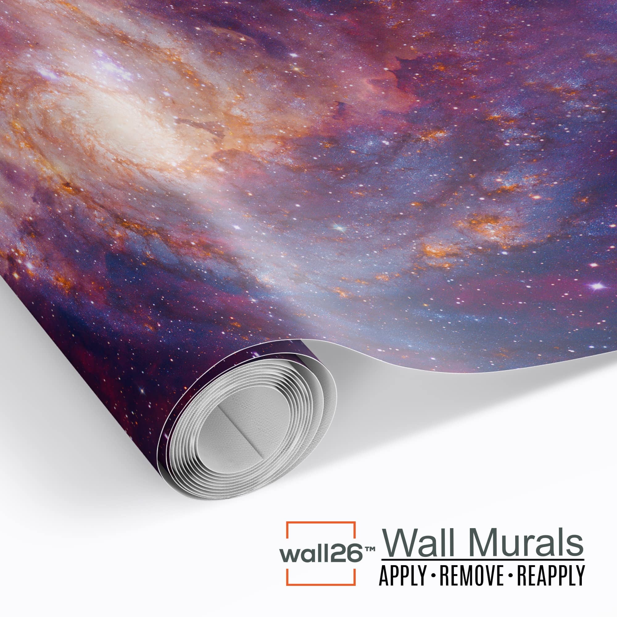 wall26 - Full Moon Rising Over The Ocean Empty at Night with Copy Space - Removable Wall Mural | Self-Adhesive Large Wallpaper - 66x96 inches