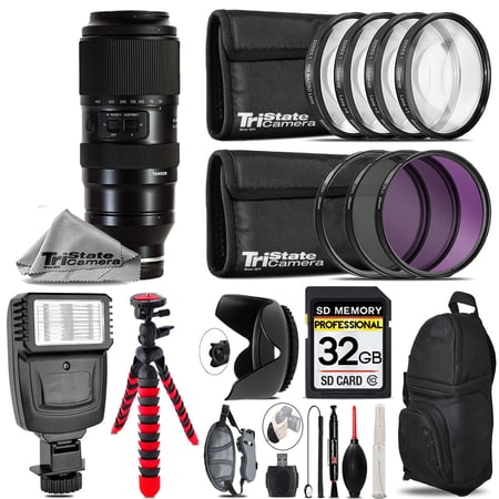 Tamron 50-400mm f/4.5-6.3 Di III VC VXD Lens for Sony E + Flash + Tripod & More - 32GB Accessory Kit