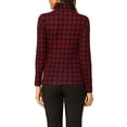 thumbnail image 3 of INSPIRE CHIC Women's Blouse Slim Fit Turtleneck Pleated Front Long Sleeve Knit Top L Red, 3 of 8