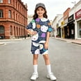 thumbnail image 5 of Grblisyd Girls Summer Outfits Casual Lounge Set Short Sleeve T Shirt and Elastic Waist Shorts 2 Piece Back to School Sets, 5 of 5