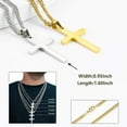 thumbnail image 3 of Cross Necklace for Men,Rope Chain Gold/Silver Stainless Steel Pendant Jewelry Gift, 18-26 Inch, 3 of 7