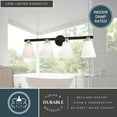 thumbnail image 5 of Vermont 4 Light Matte Black and Nickel Bathroom Vanity Fixture White Glass, 5 of 14