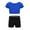 Blue, variant on DPOIS Kids Girls Crop Tops with Booty Shorts Athletic Tracksuit Workout Set Purple 3-4