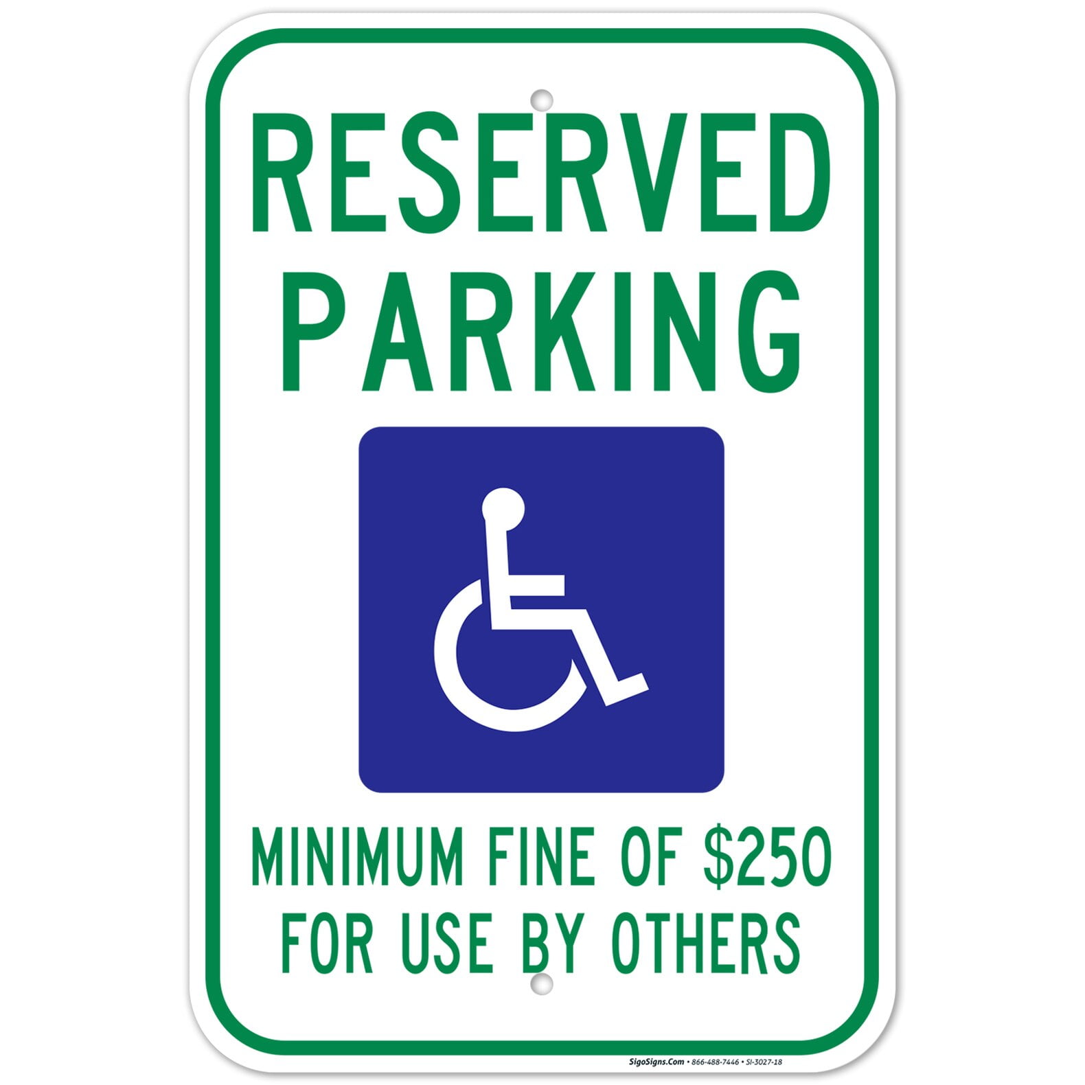 Nevada Handicap Parking Sign Reserved Parking Minimum Fine Of 250 For