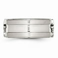 thumbnail image 3 of White Stainless Steel Ring Band Wedding Fleur de lis 10mm Brushed & Polished, 3 of 6