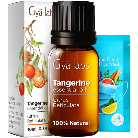 Gya Labs Tangerine Essential Oil - 0.34 fl oz - for Hair, Skin, Diffuser, Aromatherapy & DIY Candle Making Scent