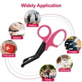 thumbnail image 5 of 2 Pack Nurses Scissors - 7.5 inch Bandage Scissors for Nurses with Carabiner, Fluoride-Coated Non-Stick Blades Stainless Steel Trauma Shears for Nurses, Doctors, and Nursing Students (Pink), 5 of 9