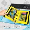 thumbnail image 2 of Enday 3 Ring Binder Large Pencil Pouch Mesh Bag Cosmetic Case, Green 2 Pack, 2 of 7