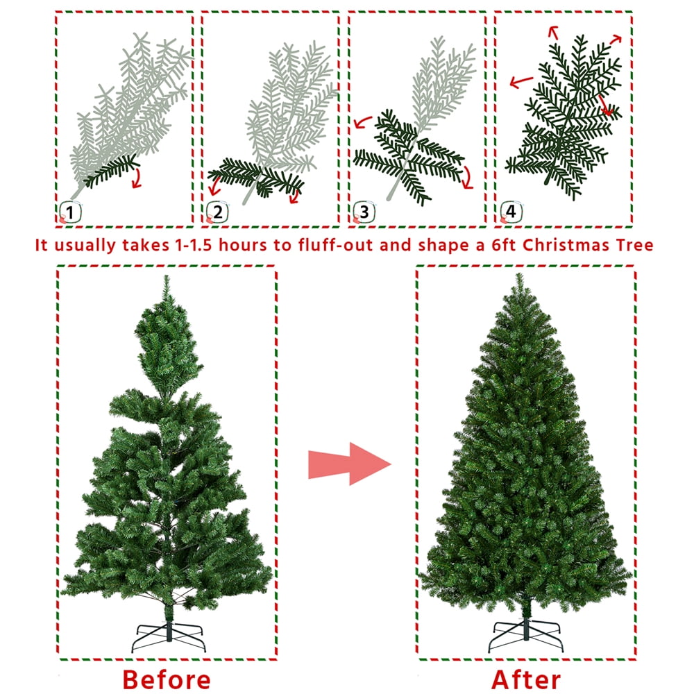 Renwick Clear Prelit Spruce Christmas Tree, Green, 6 Ft