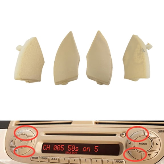 4pcs For Fiat 500 Radio From 2008 Onwards Cd Button Trim Mold Cover Removal