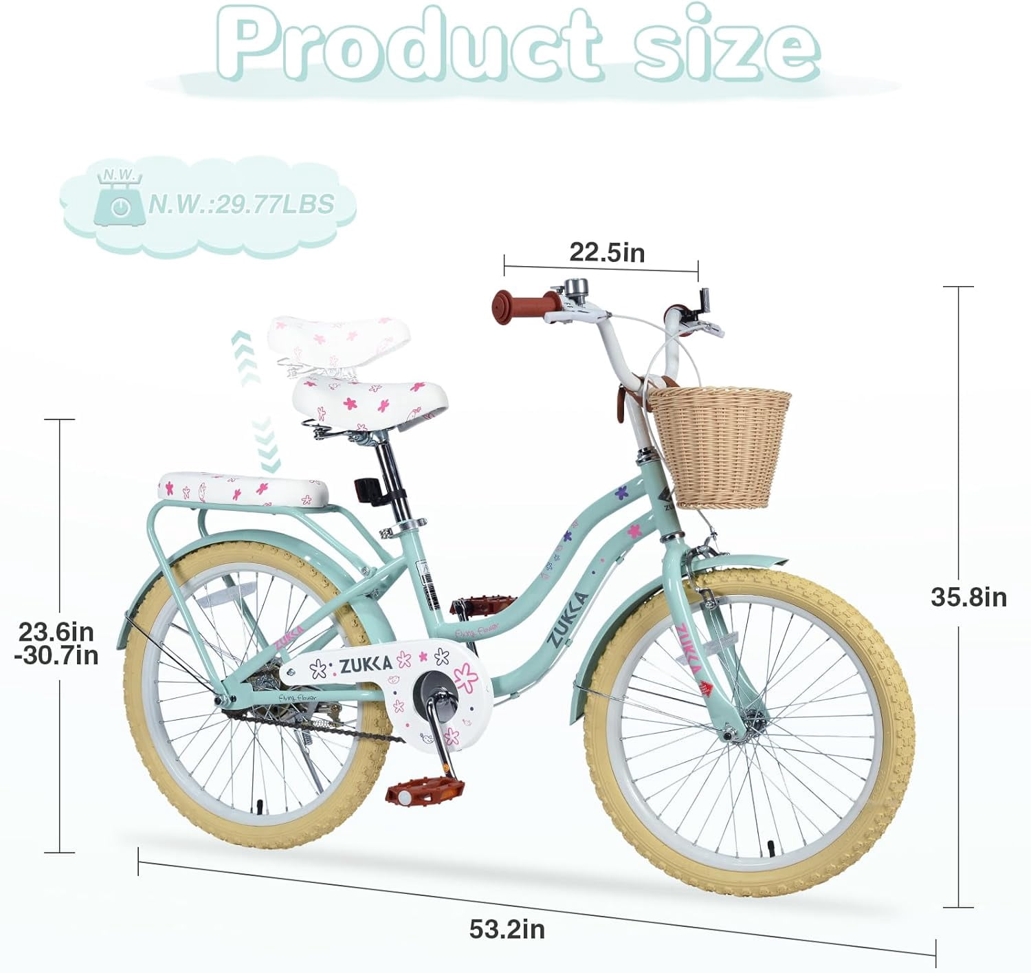 Ambifirner 20 Inch BMX Style Bike, Hi-Ten Carbon Steel Frame with Front V-Brake & Rear Coaster Brake, Easy Assembly, Adjustable Seat for Learning Riders (Blue)