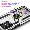 thumbnail image 2 of Rosebono Compatible With Motorola Moto G54 Case, Hybrid Slim Armor Cover Case With Adjustable Integrated 180 or 360 Degree Rotating Ring Kickstand For Motorola Moto G54 (Silver), 2 of 5