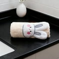 thumbnail image 6 of Conejos Patrones Corales Toalla de lana adecuada para hombres y mujeres para lavar la cara baño y secado del pelo, 6 of 6