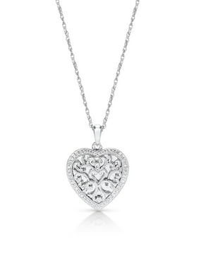 Sterling Silver Diamond Accent Heart Pendant
