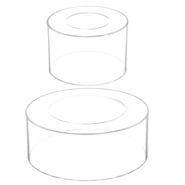 Unique Bargains Acrylic Cake Stand, 1Set Clear Cake Riser Cake Tier, Cake Display Stand for Wedding Birthday Party 10x4 Inch, 6x4 Inch