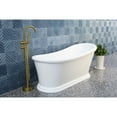 thumbnail image 2 of Aqua Eden VTSS672929 67-Inch Acrylic Oval Single Slipper Pedestal Tub with Drain (No Faucet Drillings) in Glossy White, 2 of 8