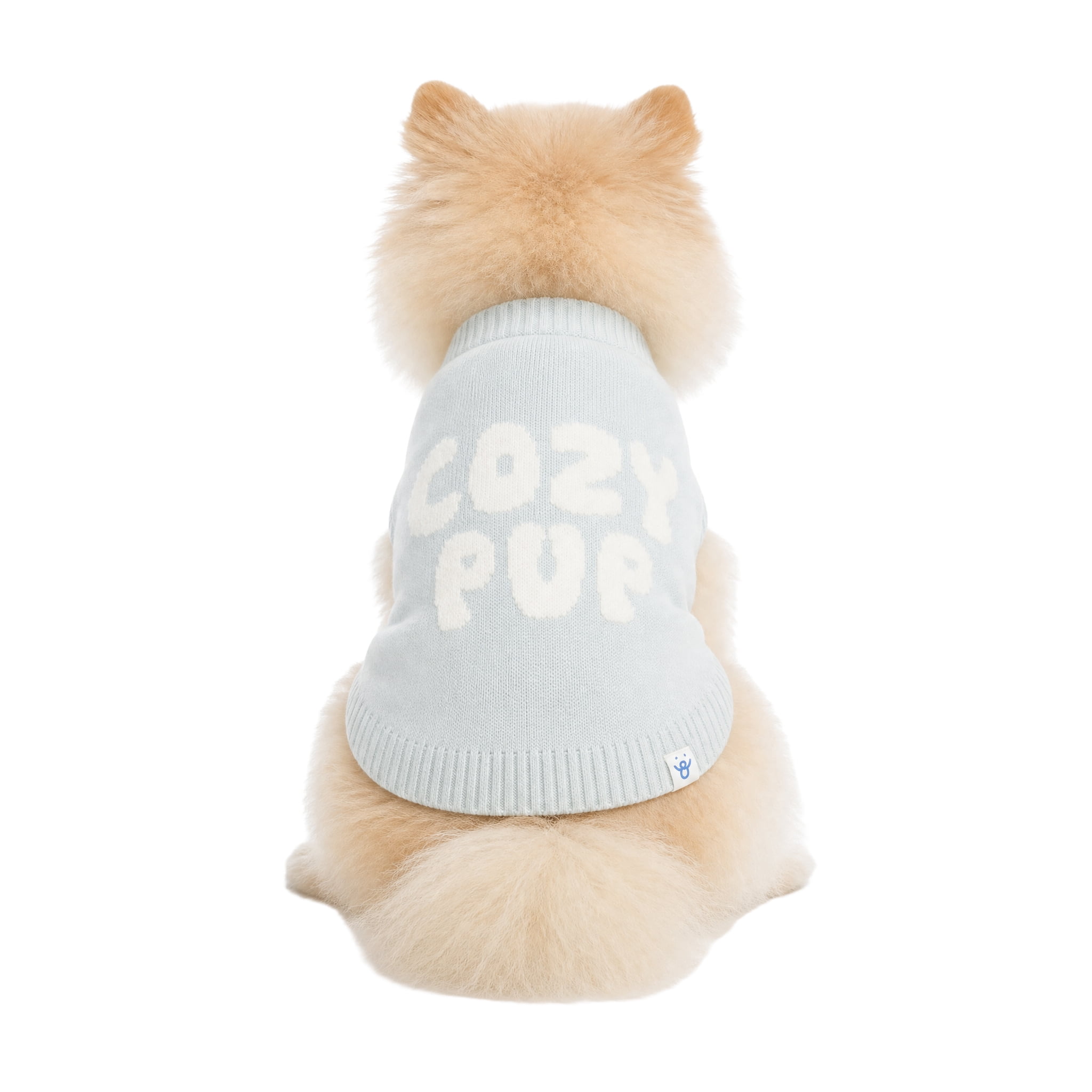 Oodles Cozy Pup Fall Dog Sweater, Blue, Small