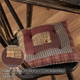 thumbnail image 2 of VHC Brands Millsboro Rustic 14 in Log Cabin Chair Pad Red Patchwork Cotton Tie Back(s) Square Kitchen Table Decor, Set of 2, 2 of 4