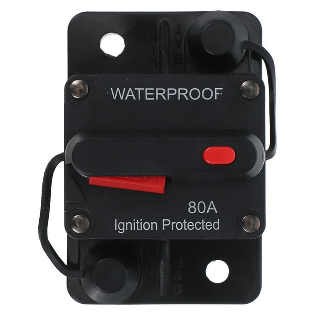 Milisten 12V~36V Circuit Breaker Fuse Inverter for Auto Truck RV Marine Trailer Manual Restoration Waterproof Power Circuit Breaker (80A)