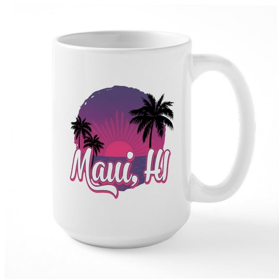 CafePress - Maui, Hawaii - 15 oz Ceramic Large White Novelty Mug