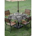 thumbnail image 4 of Outdoor Tablecloth with Umbrella Hole for Patio/Picnic/Party/Camping, Dark Grey Palm Tree Waterproof Table Cloth Square Cover Washable, Summer Botanical Tropical Tree (60"x 60"), 4 of 9