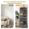 thumbnail image 3 of Aukfa 7-Tier Rotating Shoe Rack Tower, 360°Spinning Shoe Display Closet Organizer, Gray, 3 of 9