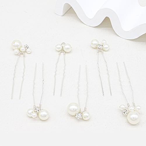 6 count Hair Pins Bridal Hair Accessories Bobby Bridal Hairpin Wedding Hair Accessories Hair Pins for Brides Bridesmaids Flower Women Girls (, 3.5'')