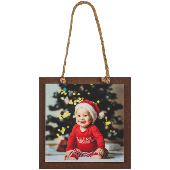 Wood and Acrylic Square Ornament