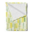 thumbnail image 2 of Abstract Soft Flannel Fleece Blanket, Illustration of Rhythmic and Geometric Pastel Tones Demonstration, Cozy Plush for Indoor and Outdoor Use, 50" x 70", White Yellow and Lime Green, by Ambesonne, 2 of 5