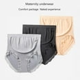thumbnail image 3 of Xmarks Seamless Maternity Panty Underwear Over Bump Pregnancy High Waist Belly Support Full Coverage Pregnancy Underwear Black+Skin+Gray M-XL, 3 of 9