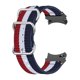 thumbnail image 1 of Correa de repuesto para reloj inteligente de lona para reloj inteligente Watch 4 de 40 mm y 44 mm para Watch 4 Classic de 46 mm y 42 mm con 3 rayas azules, blancas y rojas, 1 of 5