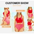 thumbnail image 6 of SHEWIN Women Bikini Sets Two Piece Swimsuits Floral Print Bathing Suits High Waisted Bikini Swimwear Racerback Tops with Bottom, 6 of 8