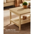 thumbnail image 6 of 2-Tier Coffee Table for Living Room, Living Room Table Rectangular Center Table, with PVC Rattan Storage Shelf, Rounded Corners, Easy Assembly, Boho Style, Oak Beige ULCT240Y57, 6 of 15