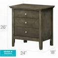thumbnail image 2 of Modern Gray 3-Drawer Nightstand for Bedroom Storage, 2 of 5