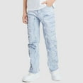 thumbnail image 2 of CZHQWE Boys Pants Baggy Jeans Boys Boys Jeans Baggy Straight Leg Elastic Waist Loose Denim Pants With Pockets 5-6 Years, 2 of 9