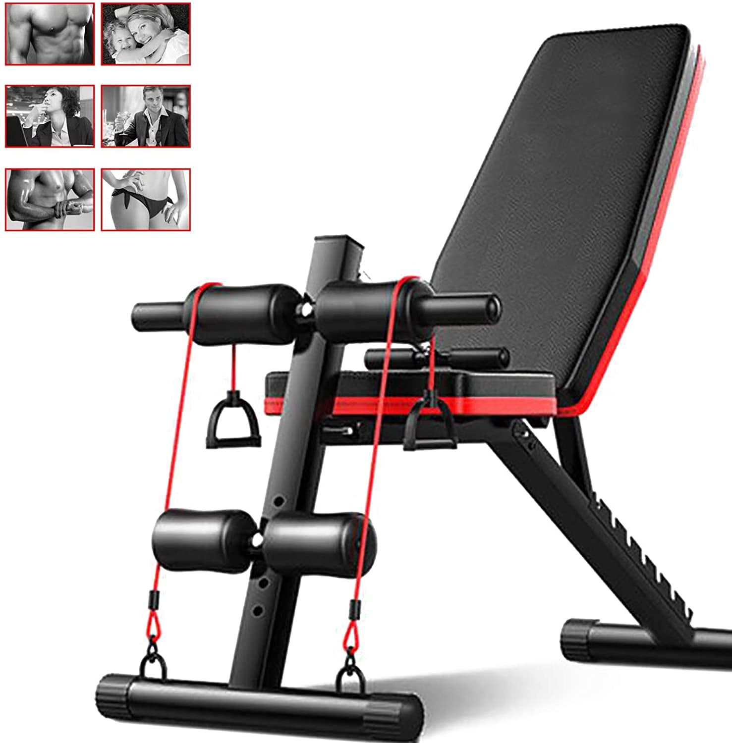 Weight Bench Adjustable Benches Foldable Workout Bench Sit Up Abs Benchs Flat Press Full Body Training Workout Bench Multifunctional Exercise Equipment for Home Gym 