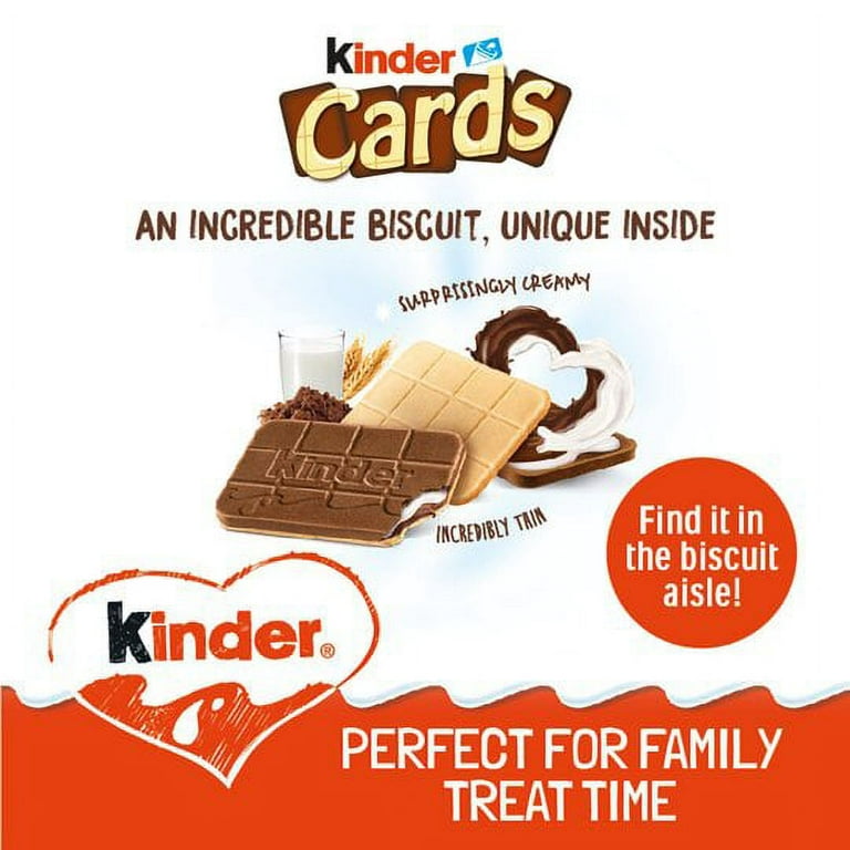 Kinder Cards Biscuit Wafers 8 X 12.8G( 2 biscuits = 1 Portion (25.6g)) 
